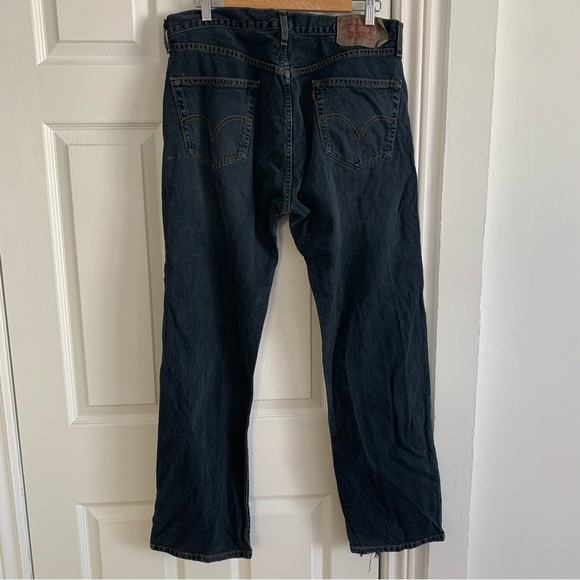 Levi’s Black Denim Distressed Button Fly Jeans (36x32) - Picture 4 of 12